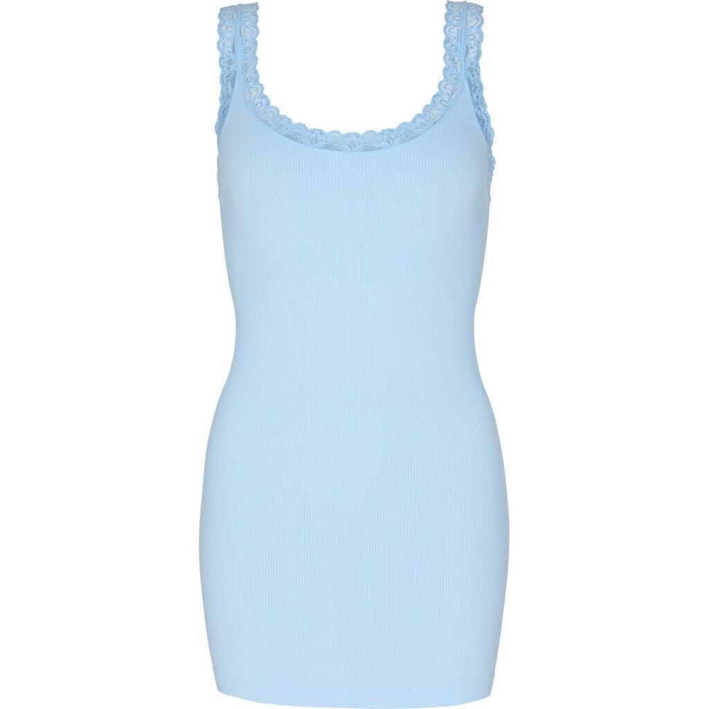 Microfiber T&S Frida rib Top Plus Rib Top Azzurro