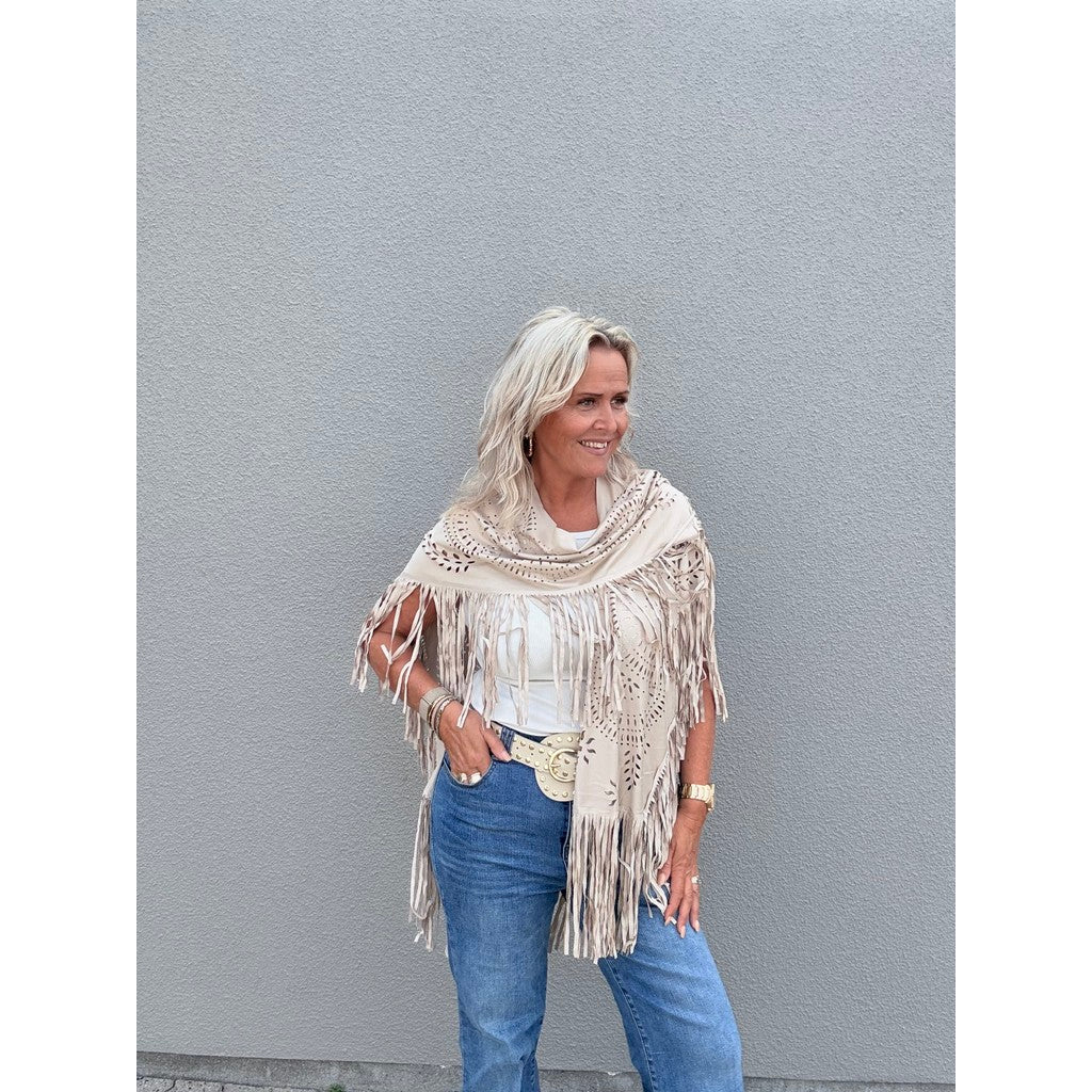 Clothing T&S Fringe Poncho Poncho Sand