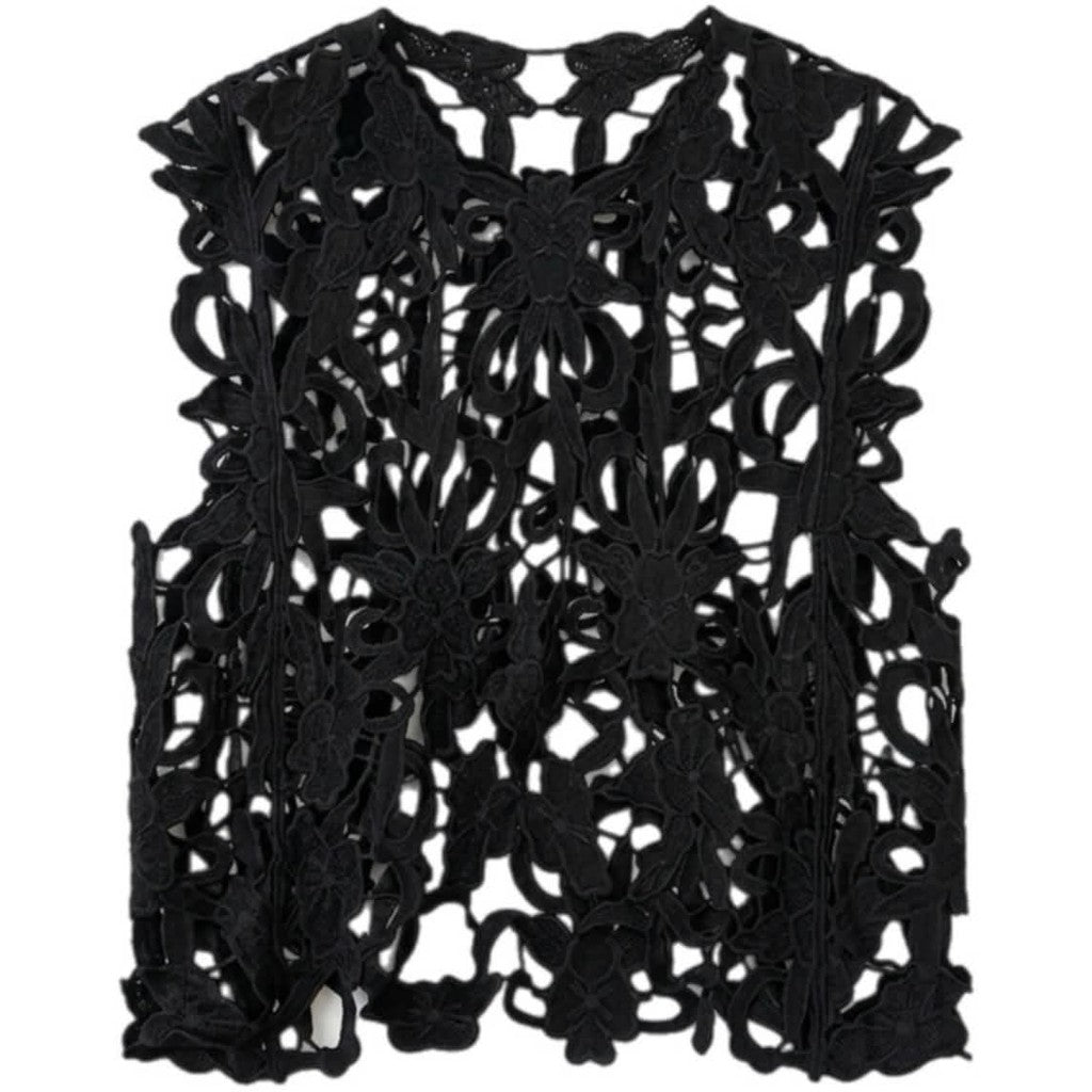 Clothing T&S Gudrun Lace Top Top Black