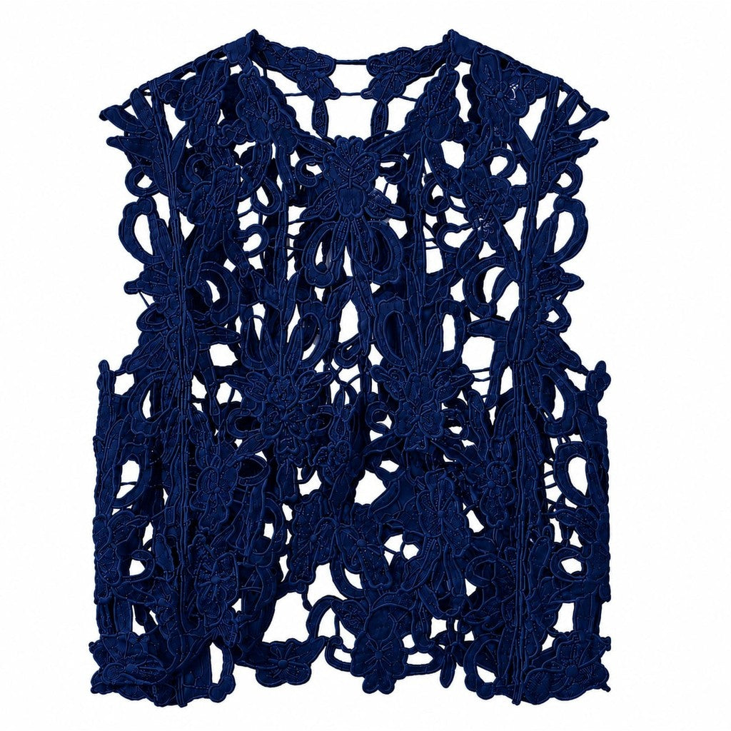 Clothing T&S Gudrun Lace Top Top Navy