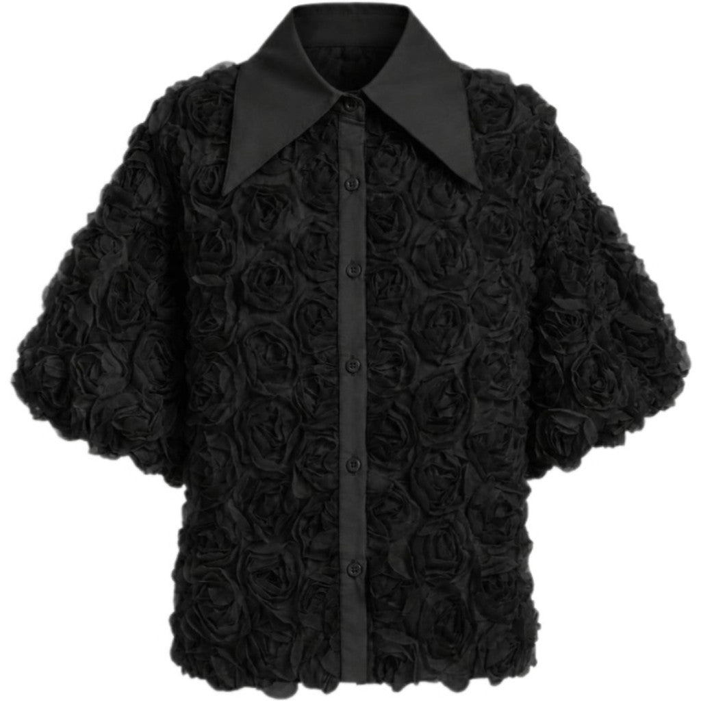 Clothing T&S Gwen Flower Shirt Shirt Black