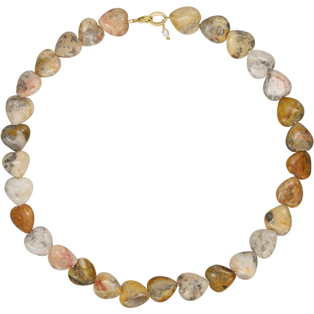 Jewelry T&S Heart Stone necklace Necklace Grey agat