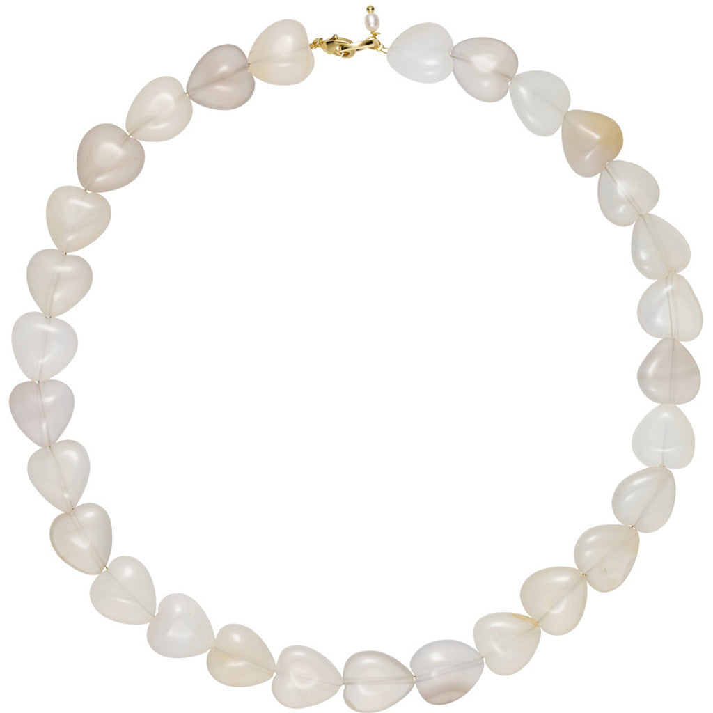 Jewelry T&S Heart Stone necklace Necklace White agat