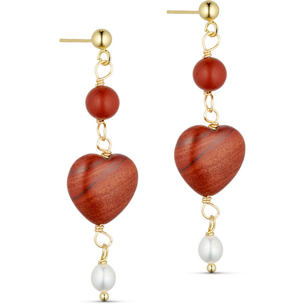 Jewelry T&S Heart stone Earring Earring Rainbow stone