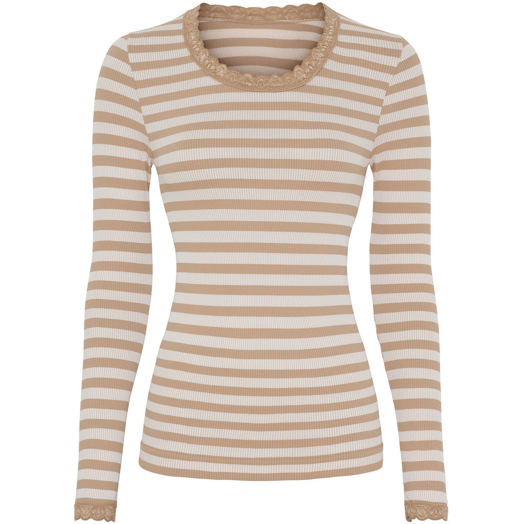 Microfiber T&S ISA FRIDA stripe T-shirt LS T-shirt LS Nudo-bianco