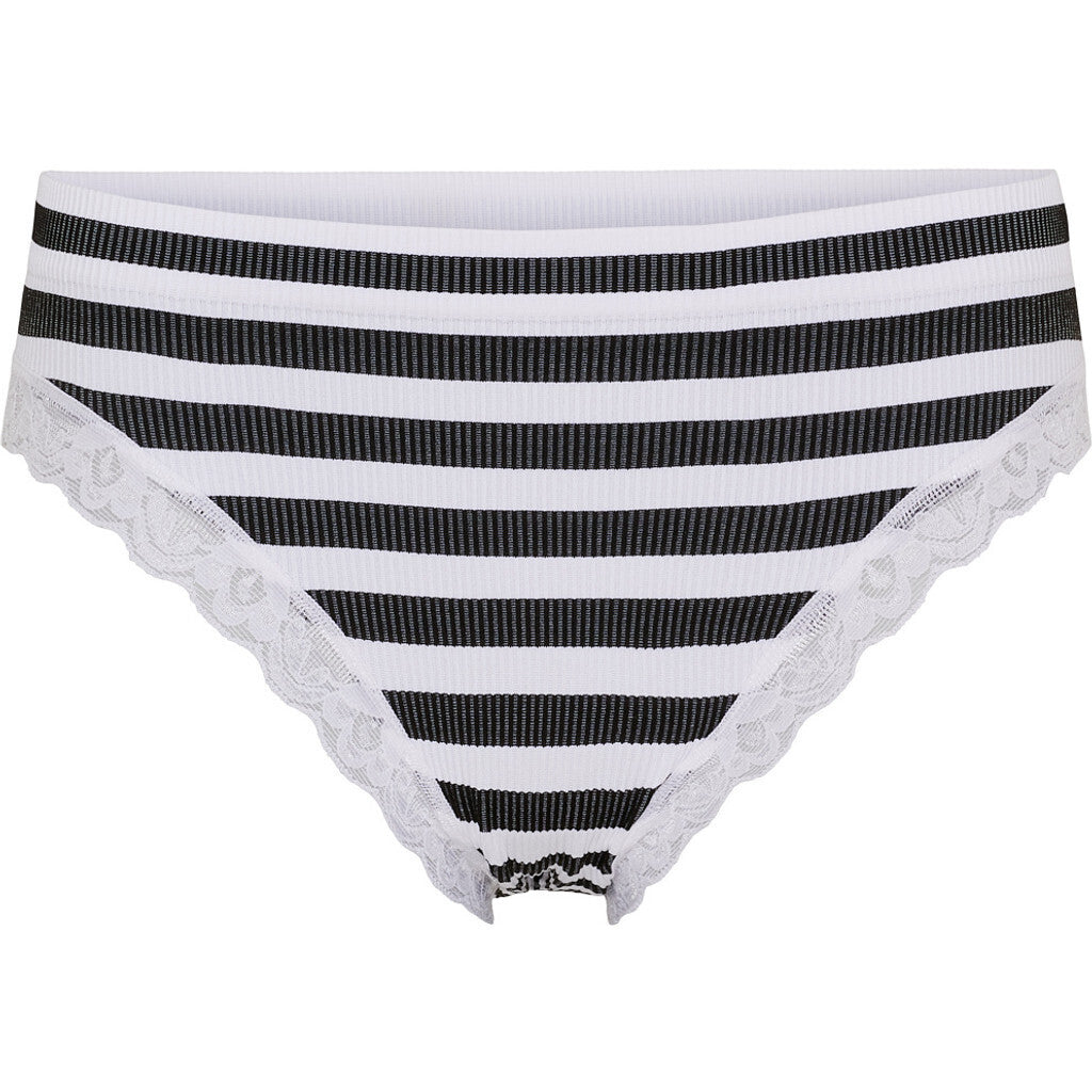 Microfiber T&S ISA stripe dark rib panties lace Panties Nero-bianco
