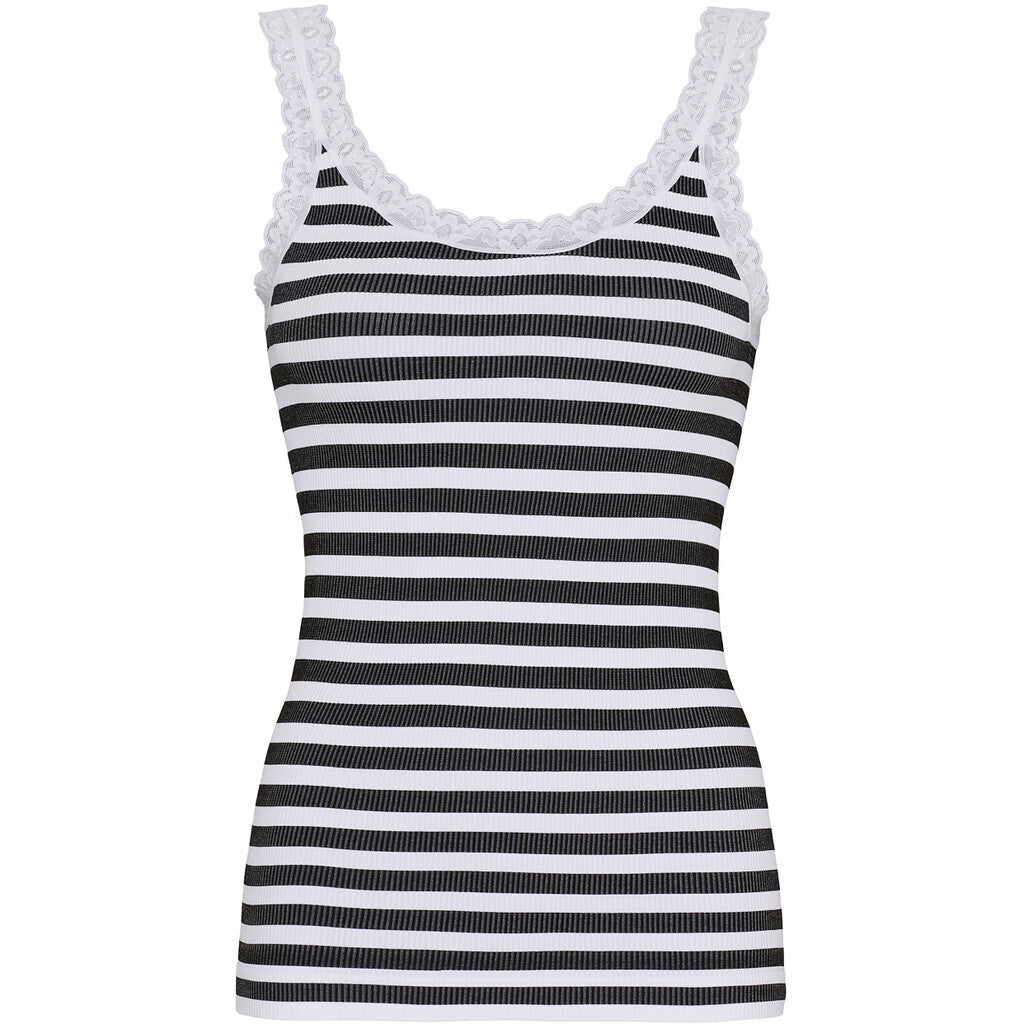 Microfiber T&S ISA stripe dark rib top Rib Top Nero-bianco