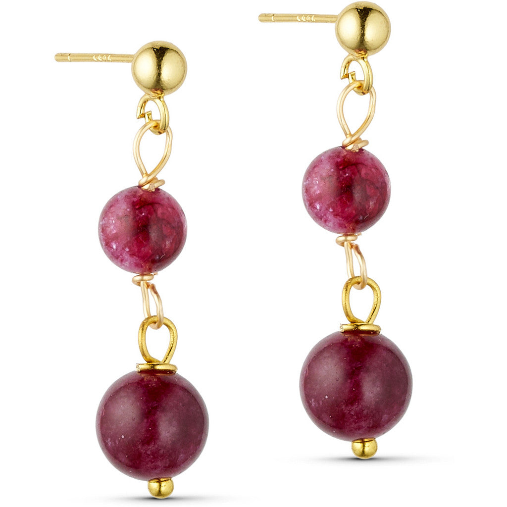 Jewelry T&S Jackie 2-stone Earring Earring Bordeaux garnet