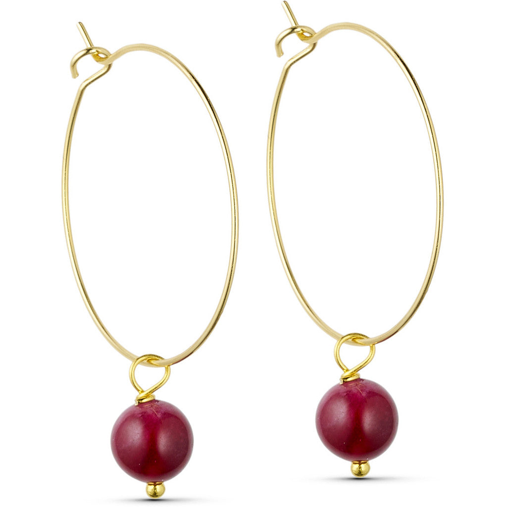Jewelry T&S Jackie Hoop Earring Earring Bordeaux garnet