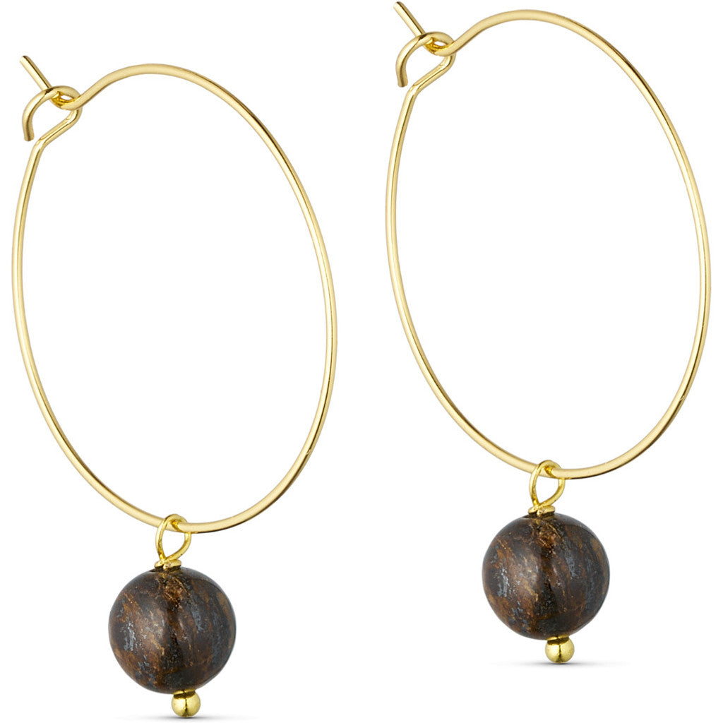Jewelry T&S Jackie Hoop Earring Earring Bronze grey stone