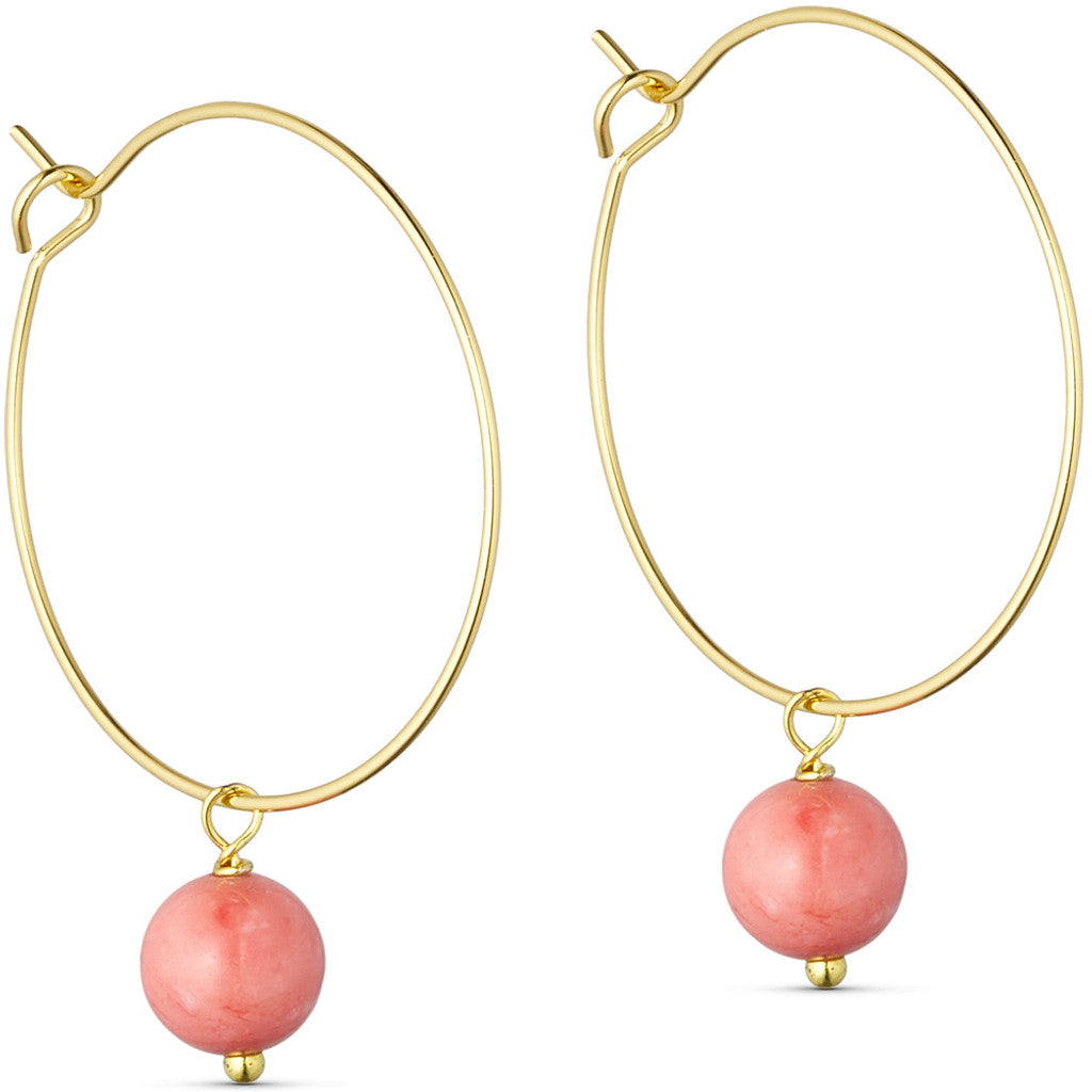 Jewelry T&S Jackie Hoop Earring Earring Pink chalcedony