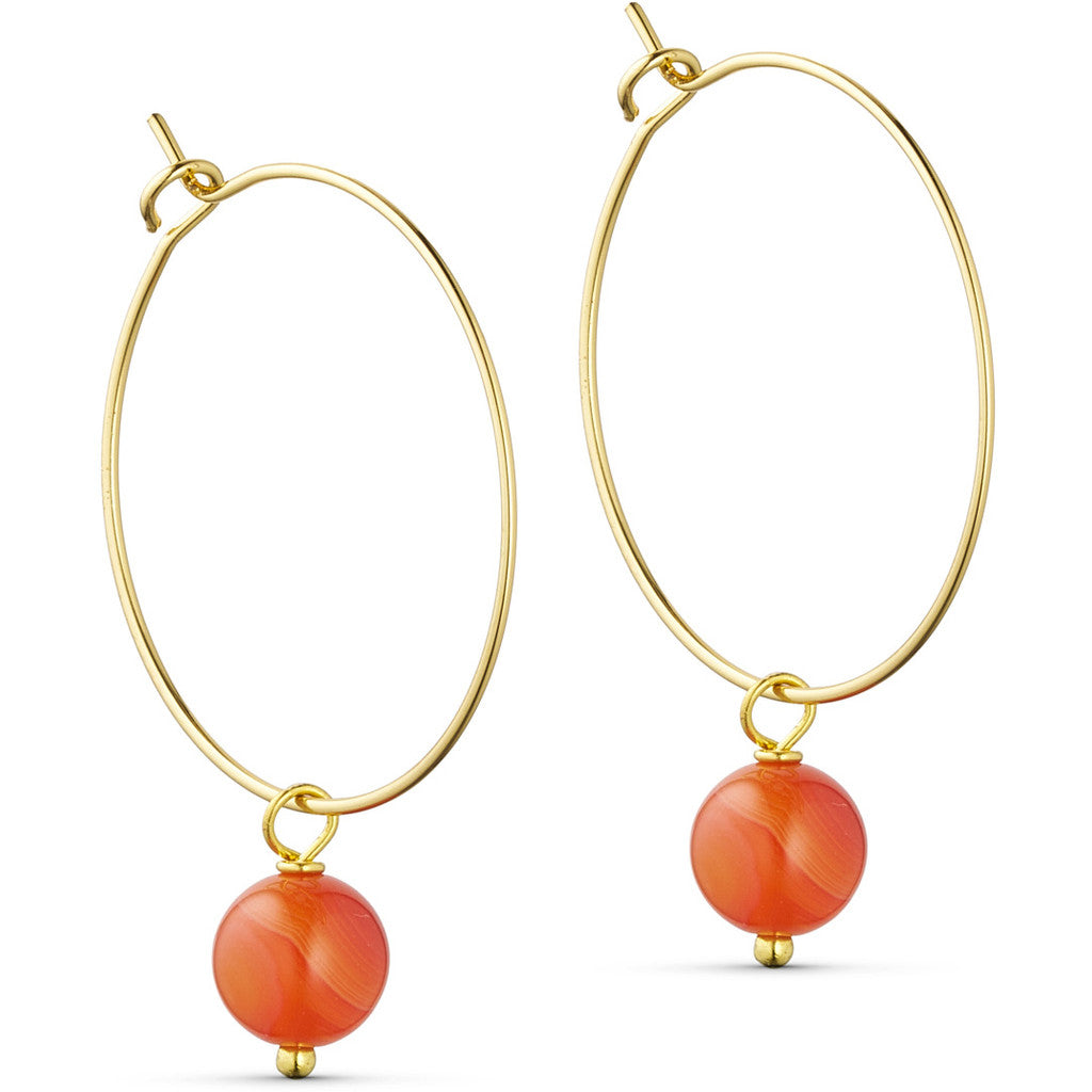 Jewelry T&S Jackie Hoop Earring Earring Red agate