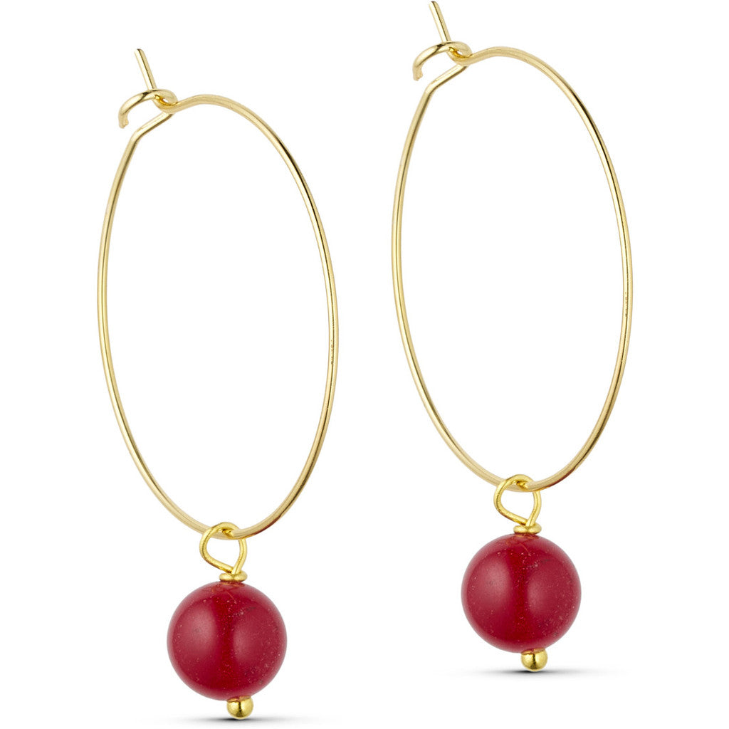 Jewelry T&S Jackie Hoop Earring Earring Wine ruby