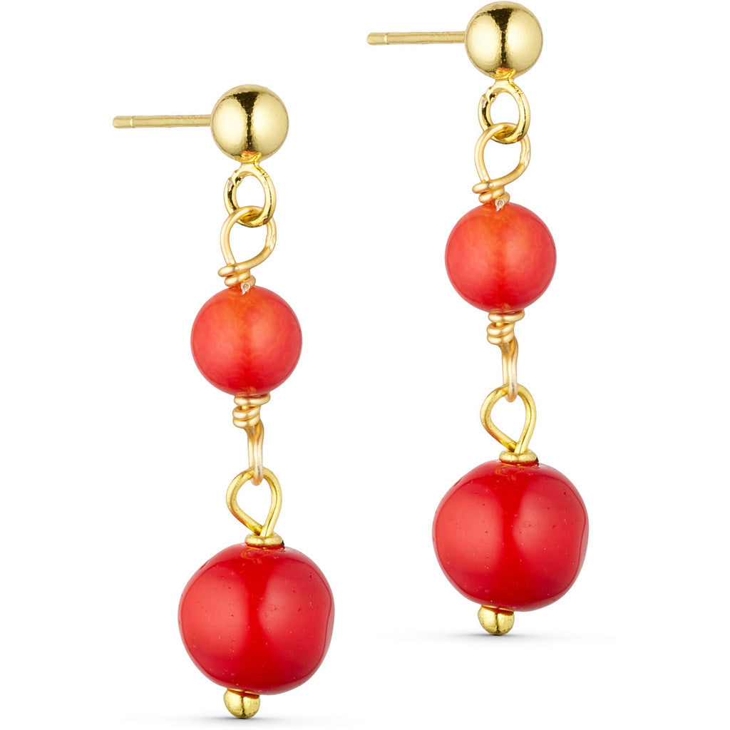 Jewelry T&S Jackie glass 2-stone Earring Earring Red