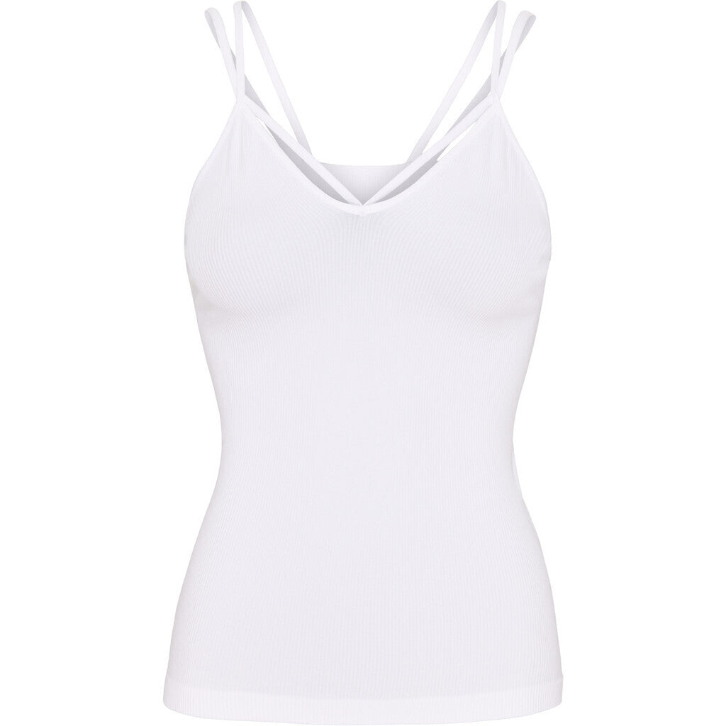 Microfiber T&S Jennifer top Rib Top Bianco