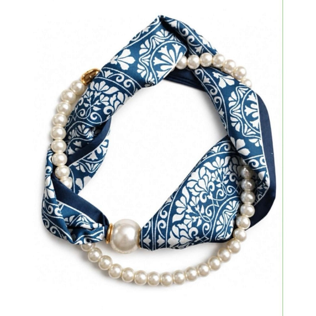 Scarf T&S Kim Scarf w. magnetic pearl and necklace Scarf aw6