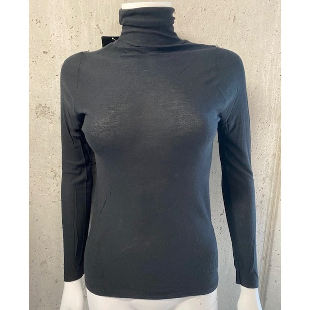 Microfiber T&S Kittie merino T-shirt LS Blouse Nero