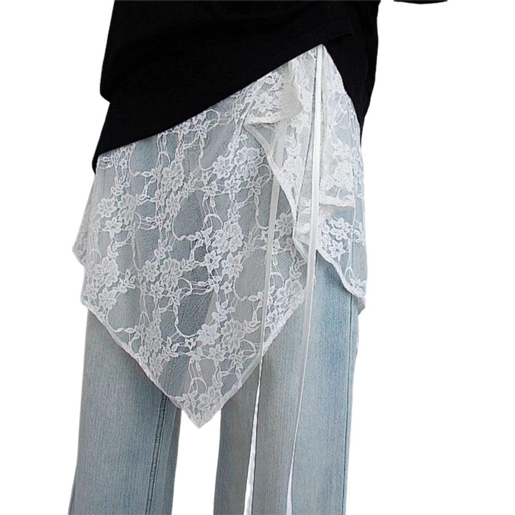 Scarf T&S Lace Wrap Skirt Chap Scarf White