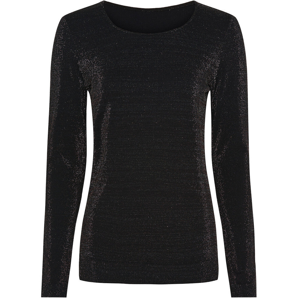 Microfiber T&S Las Vegas glitter blouse LS Blouse Nero-Argento