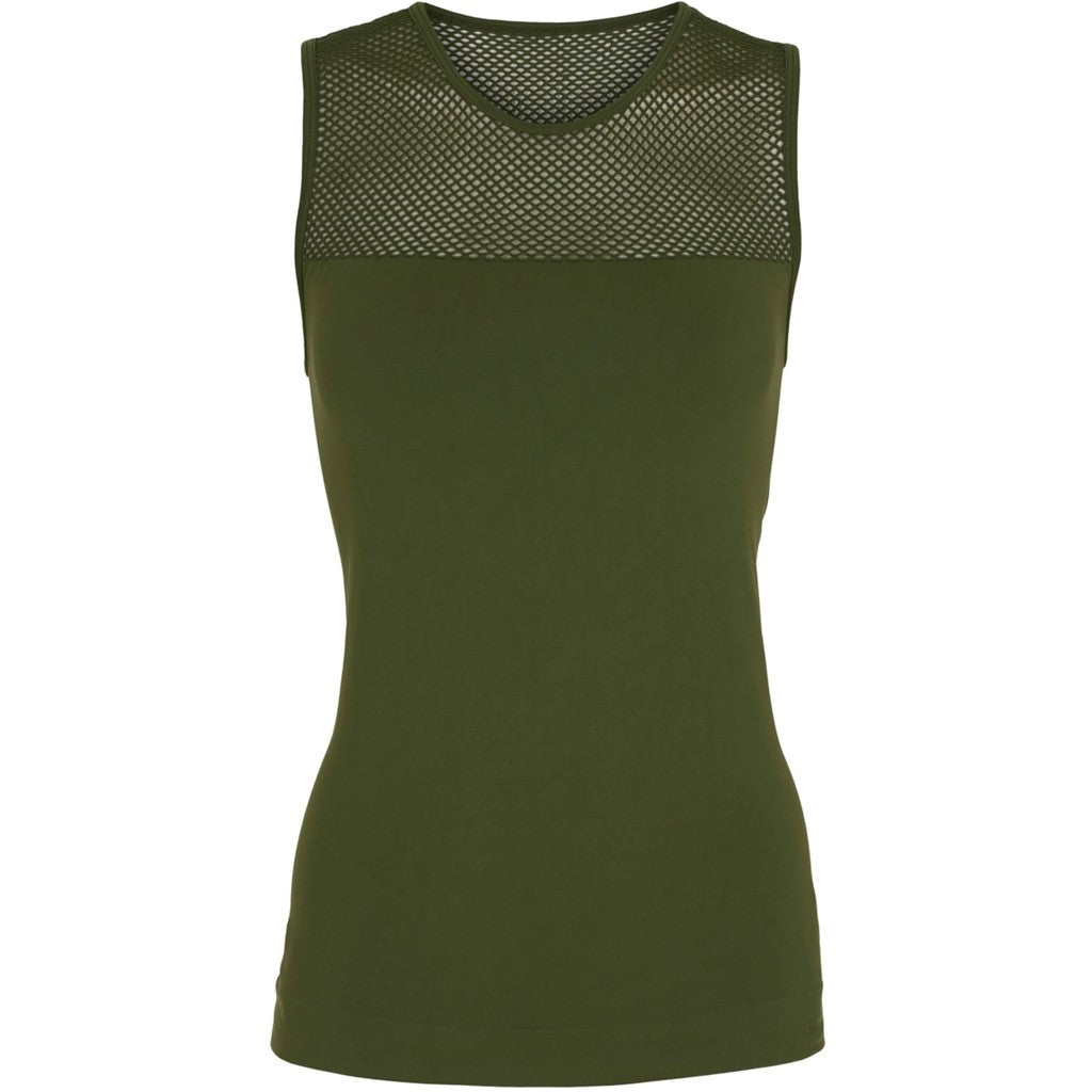 Microfiber T&S Lea mesh Top Tank top Verde militare