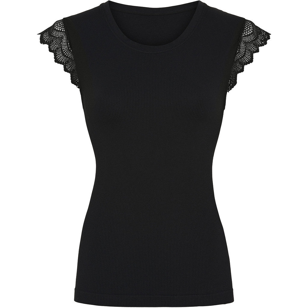 Microfiber T&S Lillibeth rib Top Top SS Nero