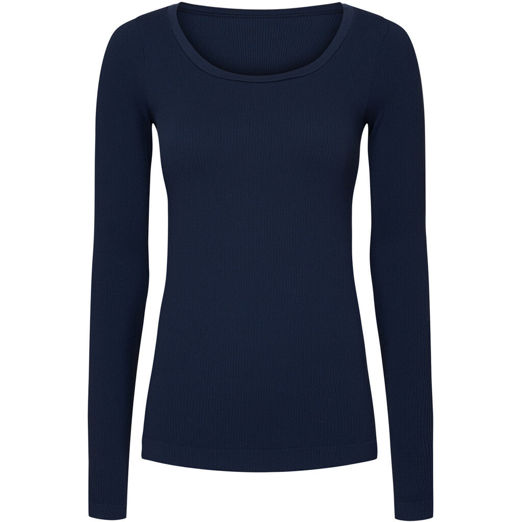 Microfiber T&S Linea rib T-shirt LS Top LS Blu