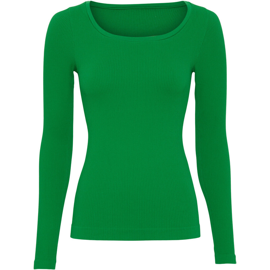 Microfiber T&S Linea rib T-shirt LS Top LS Verde