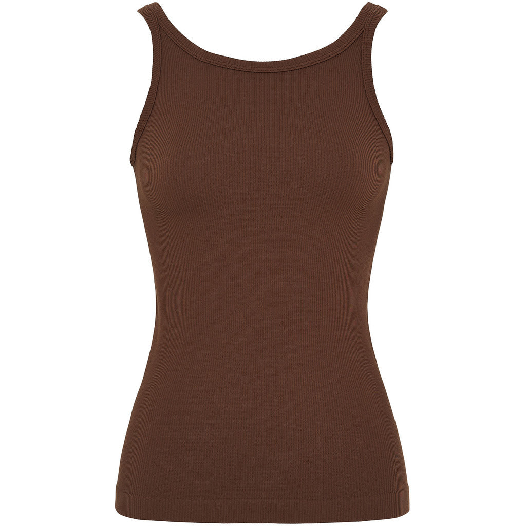 Microfiber T&S Lone rib tank Top Tank top Cioccolato
