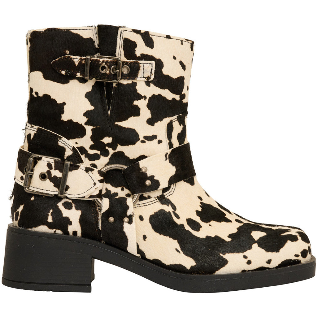 Footwear T&S Lora Biker støvler Ko Hår på Sort Boots Cow hair on negro