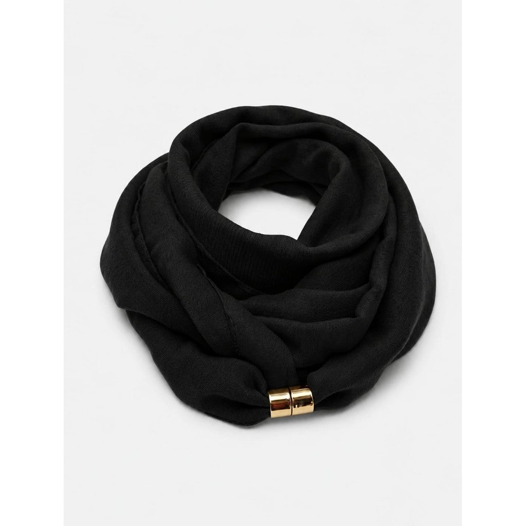 Scarf T&S Maca Scarf w. magnetic closing Scarf Black