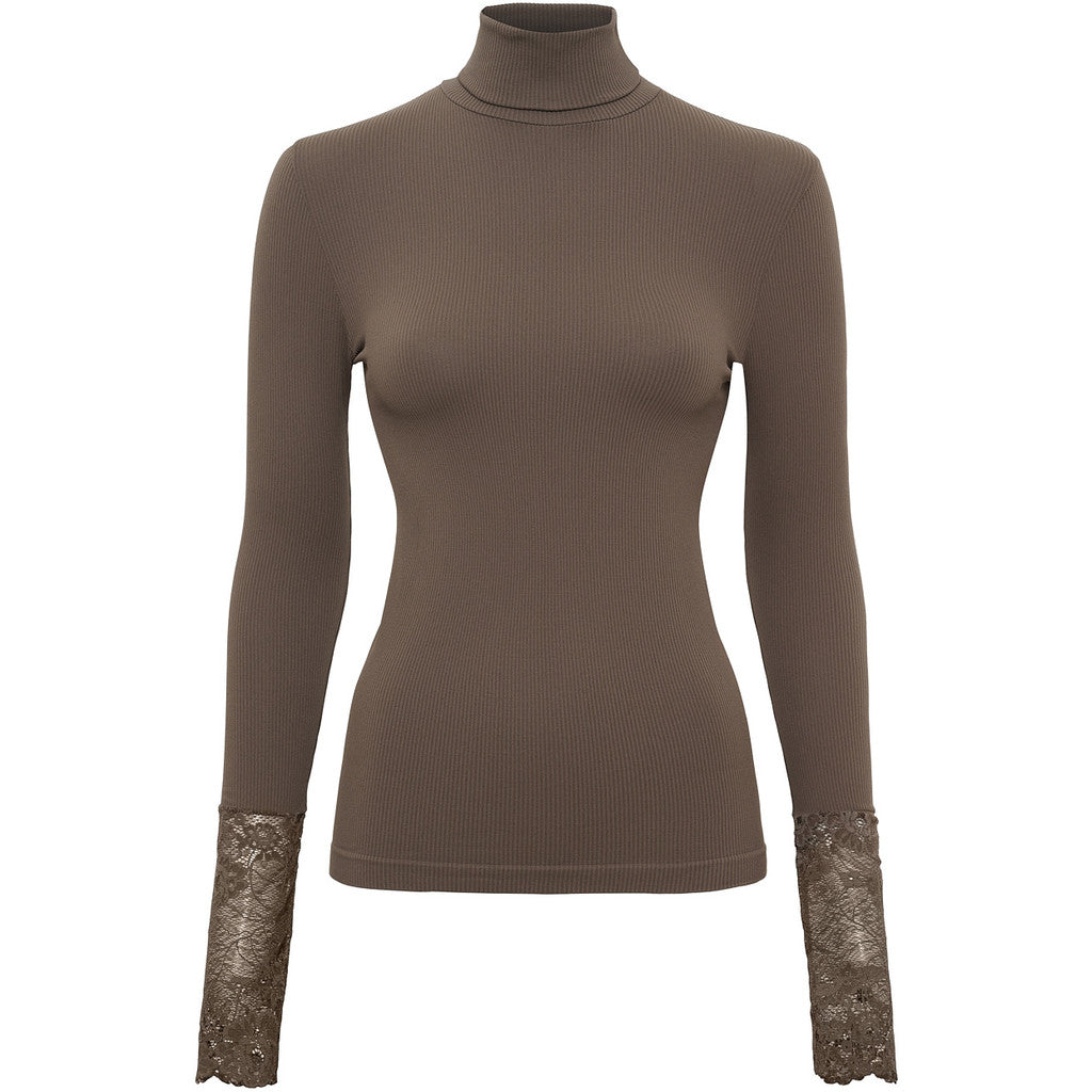 Microfiber T&S Maja Turtle Costina Lace LS Turtleneck LS Noce