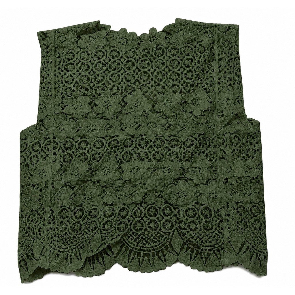 Clothing T&S Maren Lace Top Top Army green