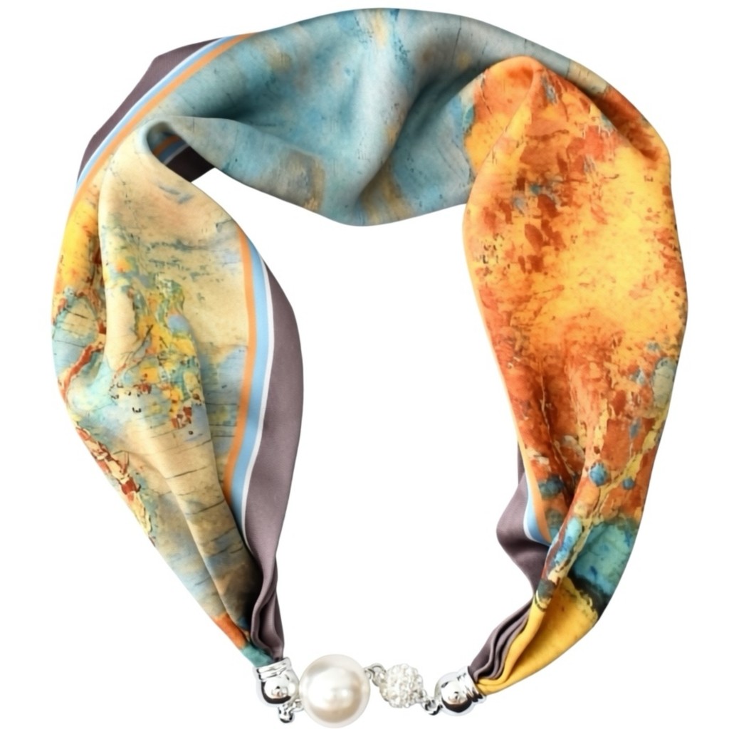 Scarf T&S Mariann Scarf Magnetic Closing Pearl Scarf Multi