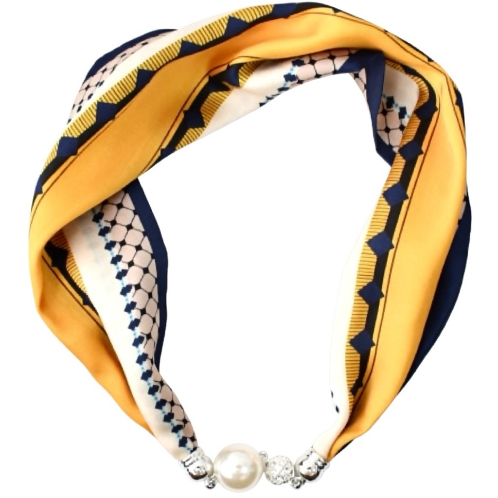 Scarf T&S Mariann Scarf Magnetic Closing Pearl Scarf Multi 2