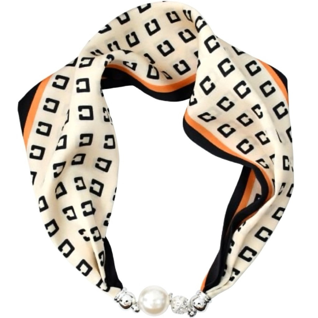 Scarf T&S Mariann Scarf Magnetic Closing Pearl Scarf Multi 4