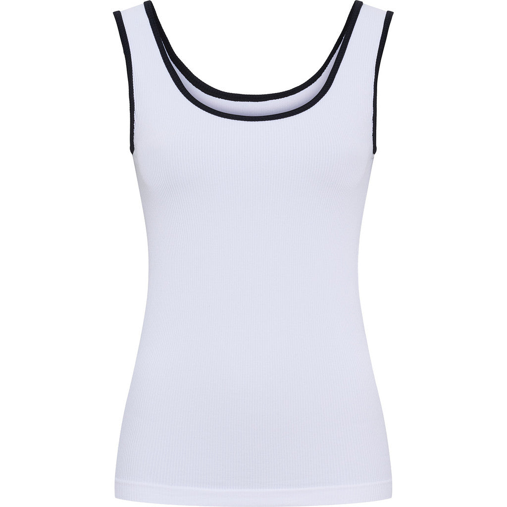 Microfiber T&S Marie rib Top Rib Top Bianco/nero