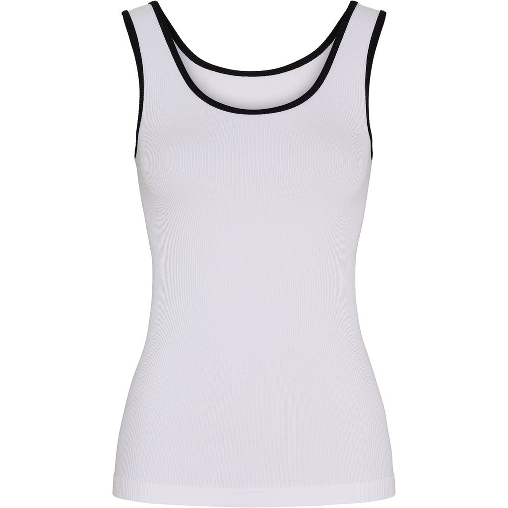 Microfiber T&S Marie rib Top Rib Top Bianco/nero