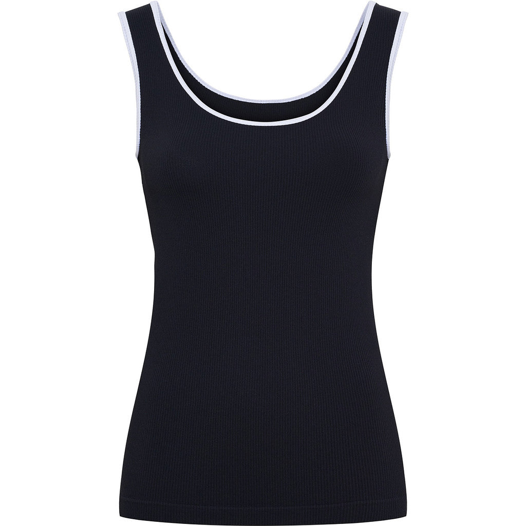 Microfiber T&S Marie rib Top Rib Top Nero/bianco