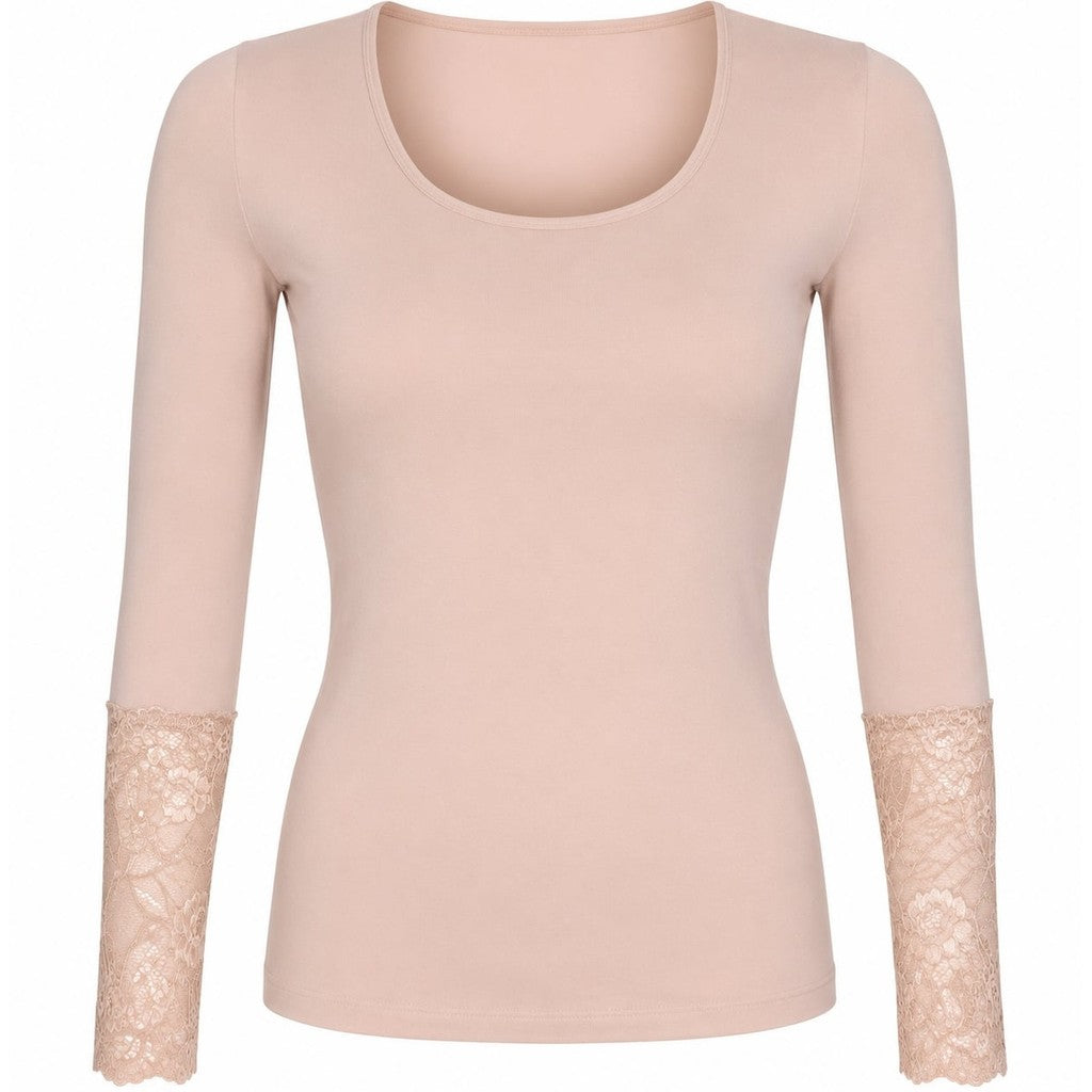 Microfiber T&S Mary Blouse lace LS Top LS Cipria