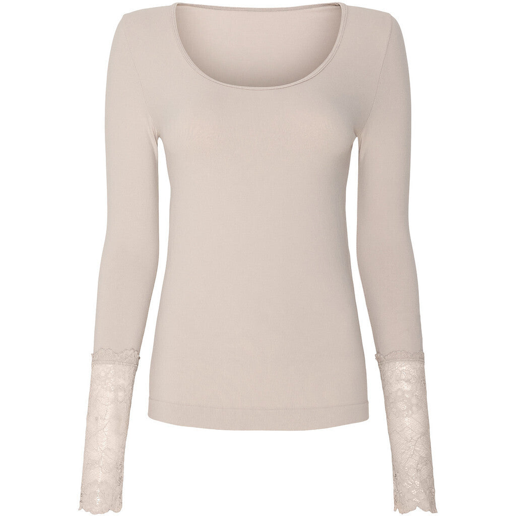 Microfiber T&S Mary Blouse lace LS Top LS Sabbia