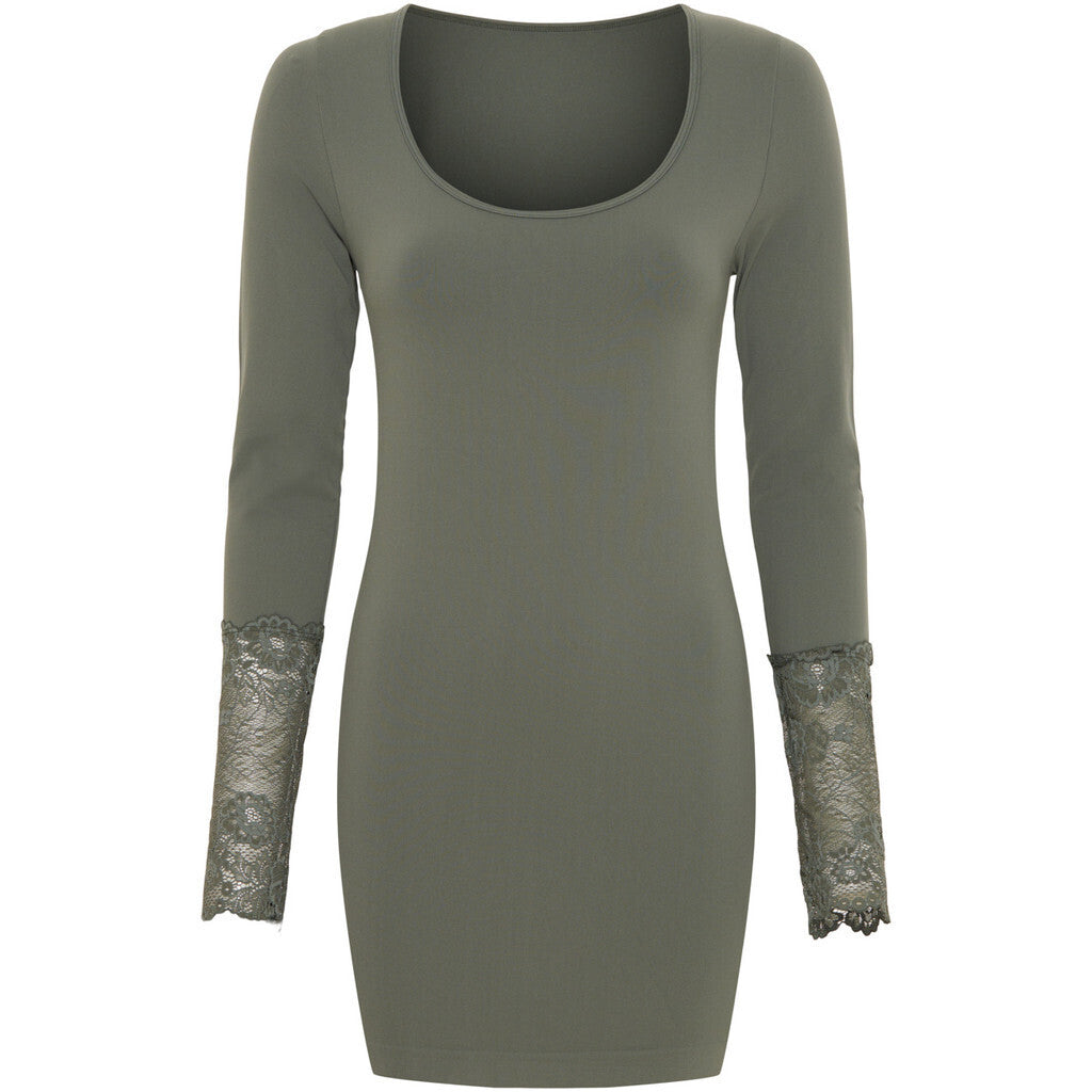 Microfiber T&S Mary Blouse lace LS Plus Top LS Oliva