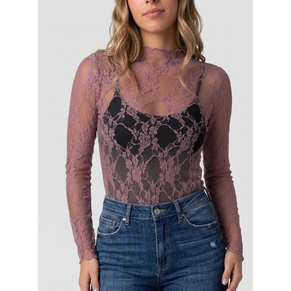 Clothing T&S Mesh Blouse Blouse Lavender