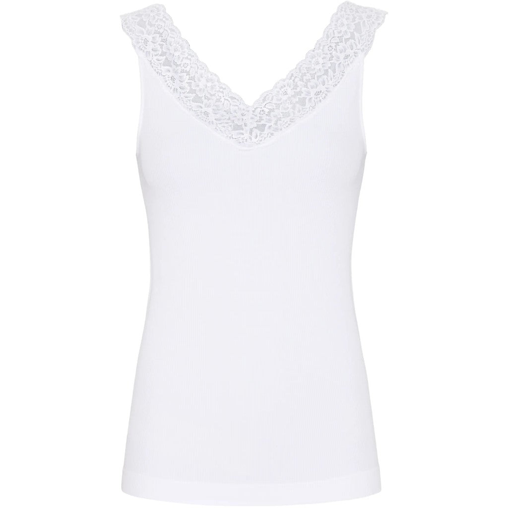 Microfiber T&S Miriam Rib Top Bianco