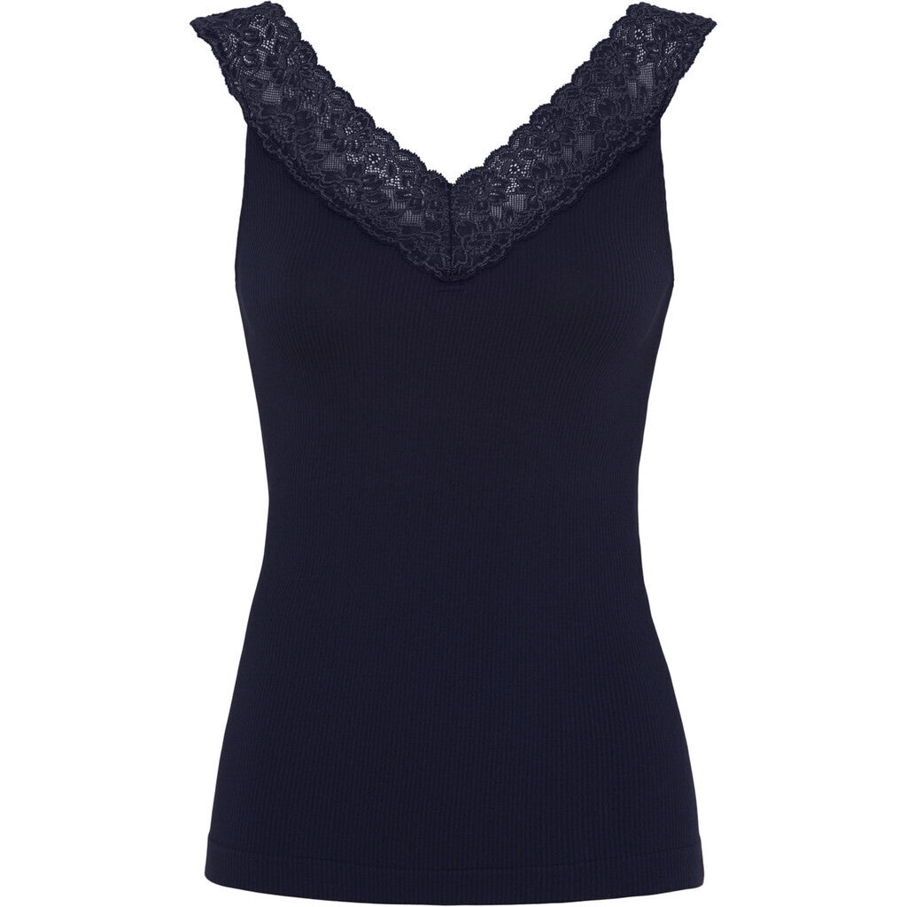 Microfiber T&S Miriam Rib Top Blu