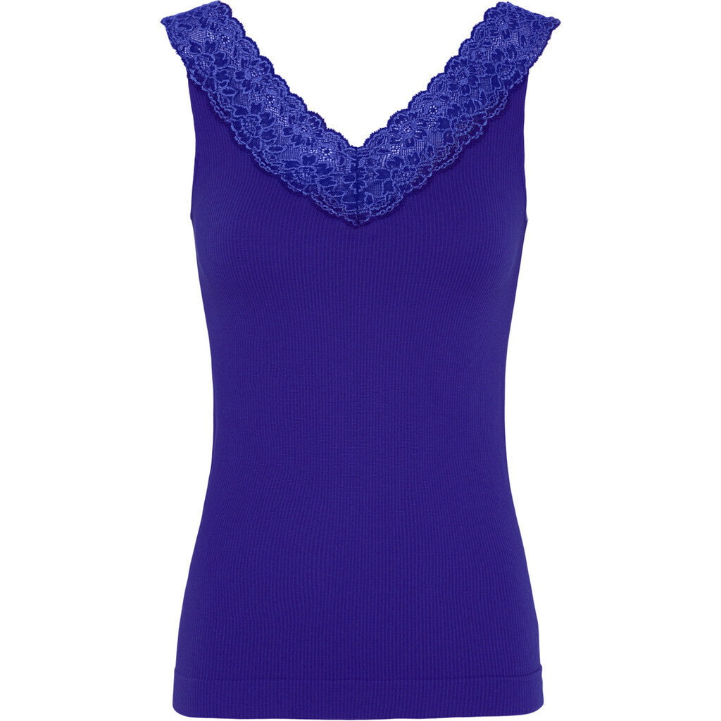 Microfiber T&S Miriam Rib Top Bluette