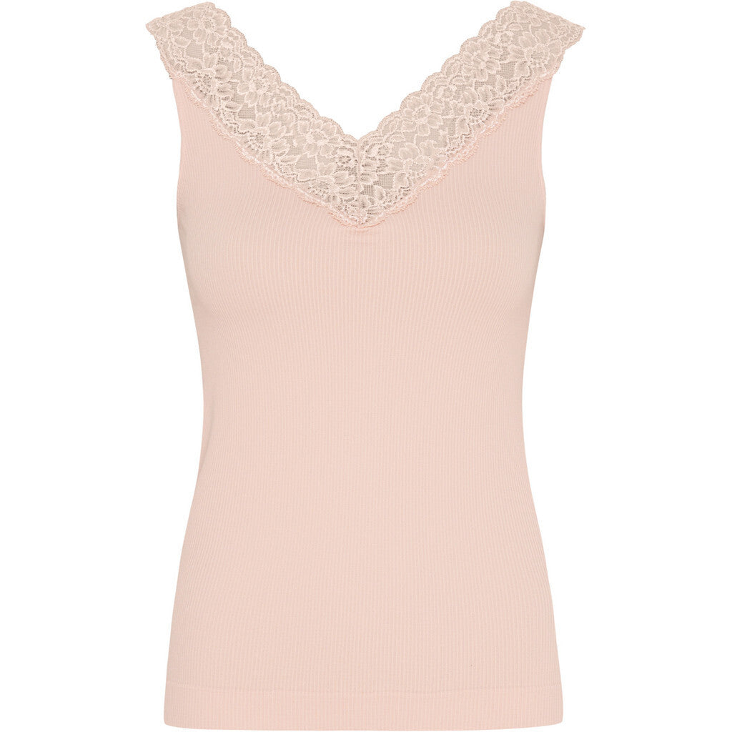 Microfiber T&S Miriam Rib Top Cipria