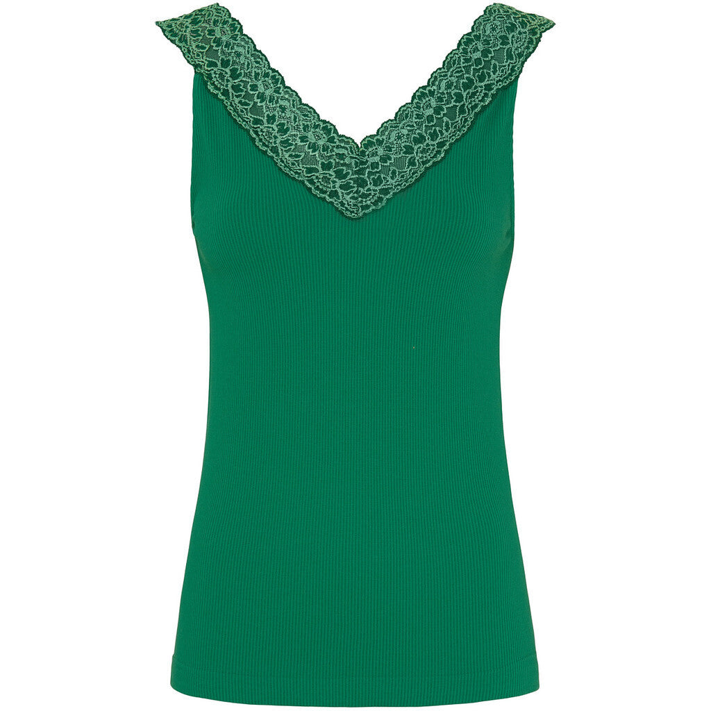 Microfiber T&S Miriam Rib Top Felce