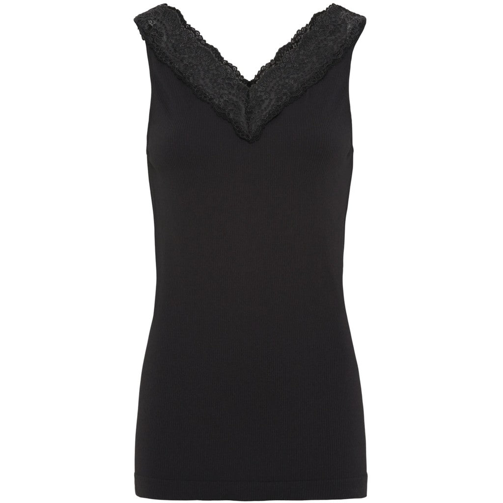 Microfiber T&S Miriam Rib Top Nero