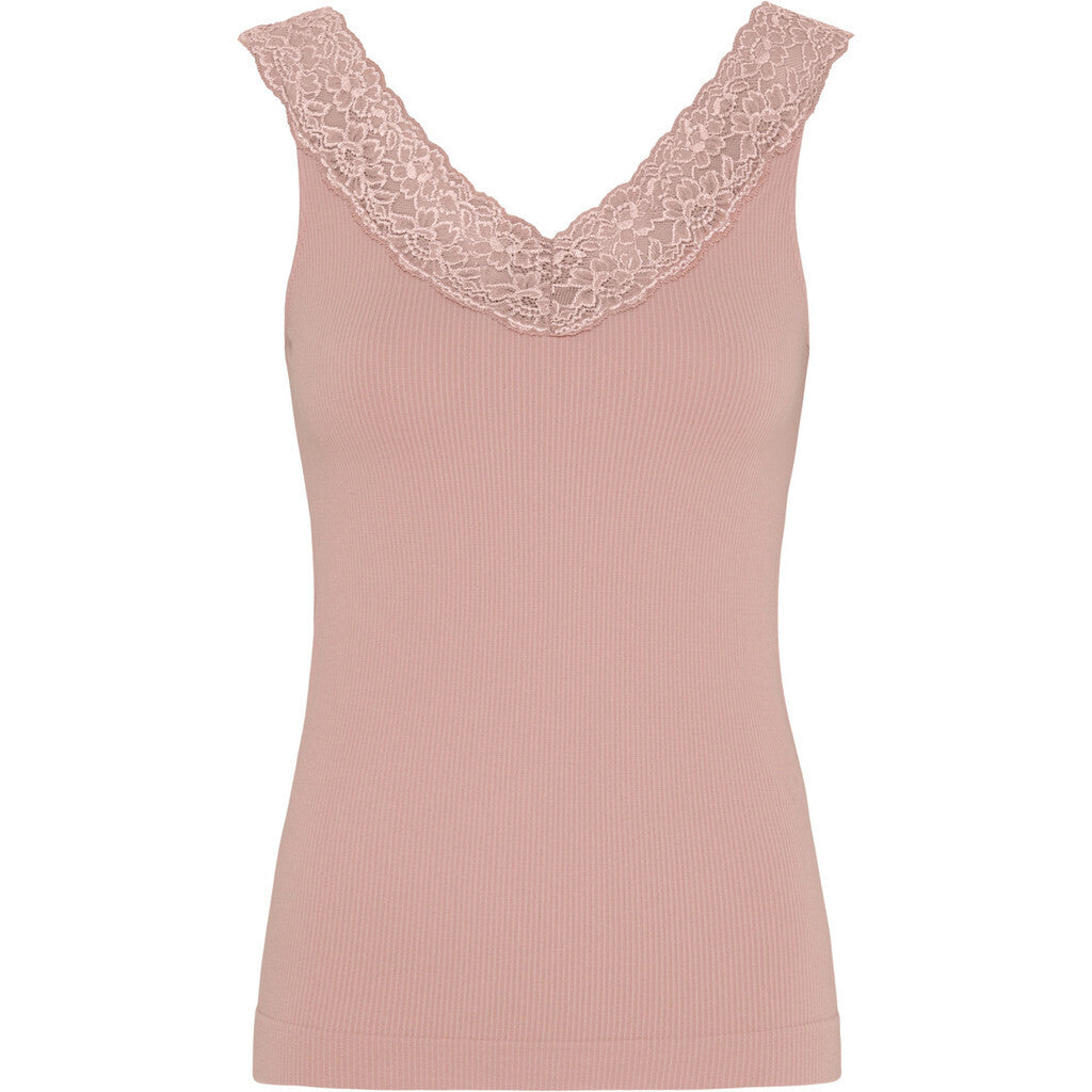 Microfiber T&S Miriam Rib Top Rosa antico