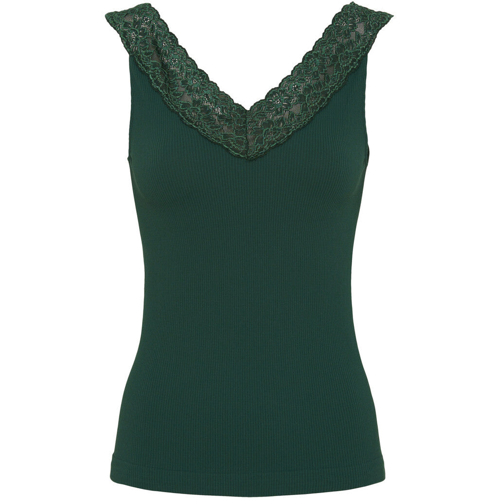 Microfiber T&S Miriam Rib Top Verde scuro